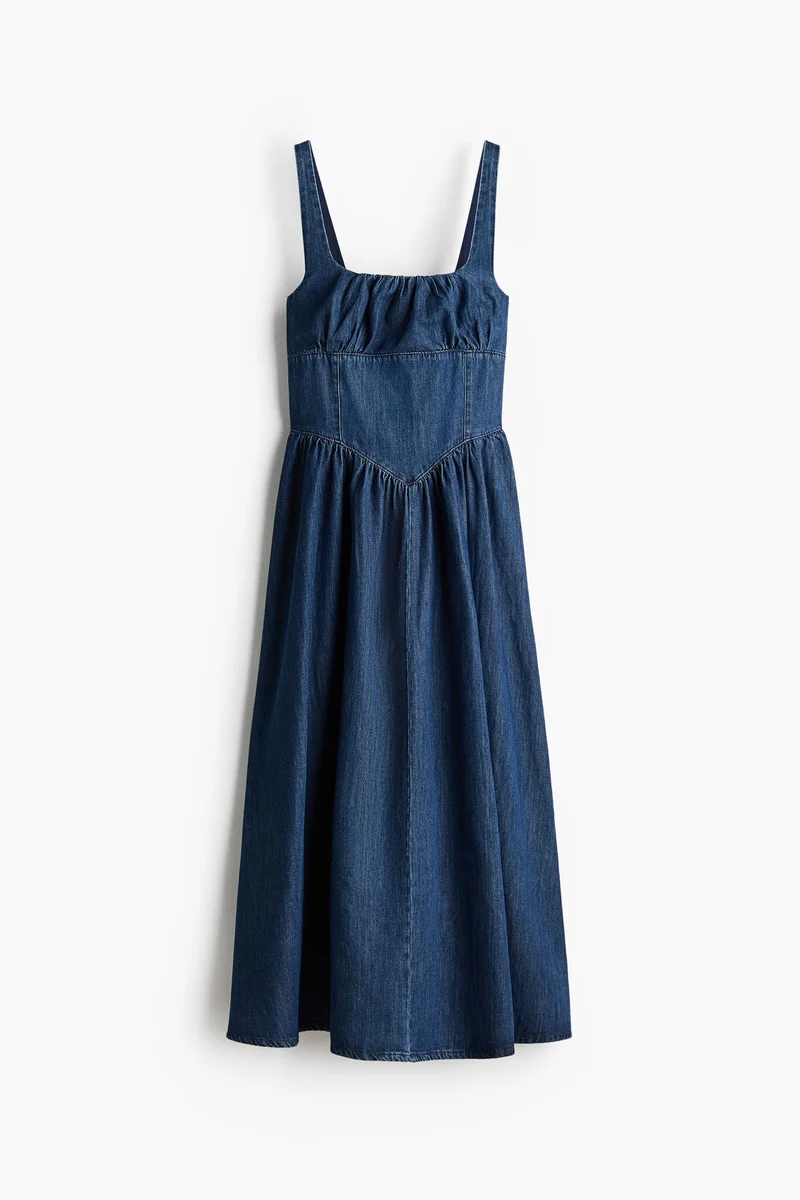 Denim midi dress